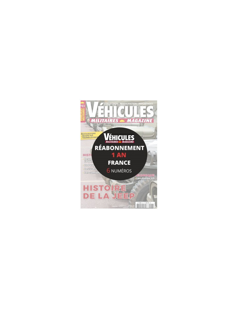 Reabonnement VEHICULES MILITAIRES en France 1 an