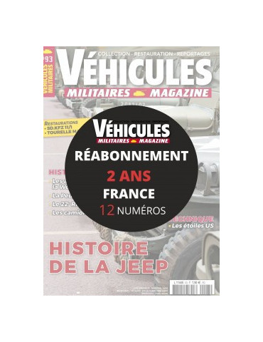 Reabonnement VEHICULES MILITAIRES en France 2 ans