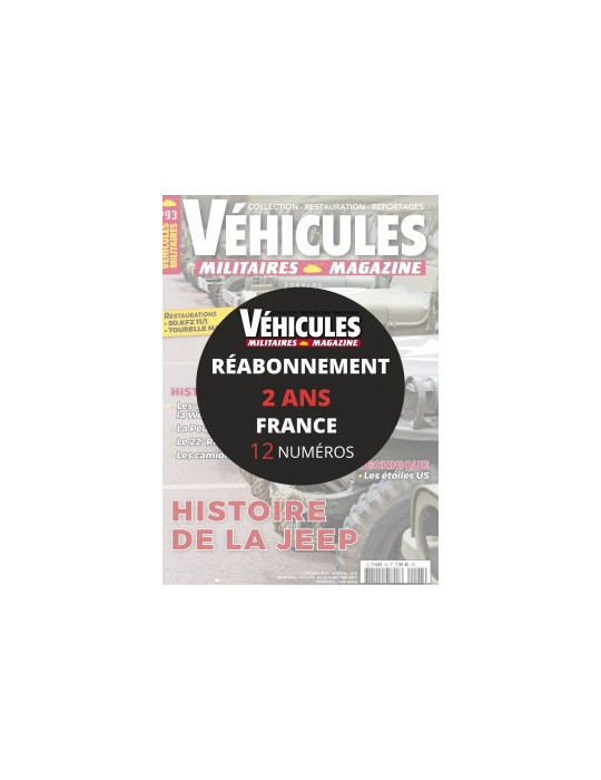 Reabonnement VEHICULES MILITAIRES en France 2 ans