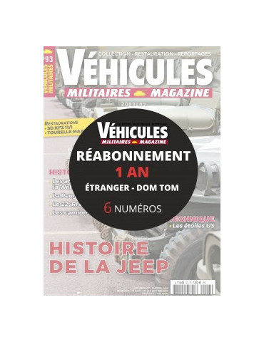 Reabonnement VEHICULES MILITAIRES Etranger 1 an
