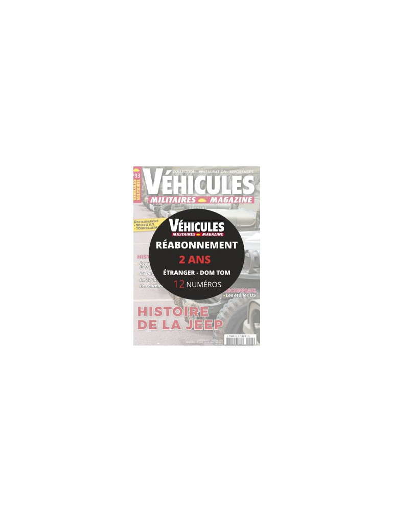 Reabonnement VEHICULES MILITAIRES Etranger 2 ans