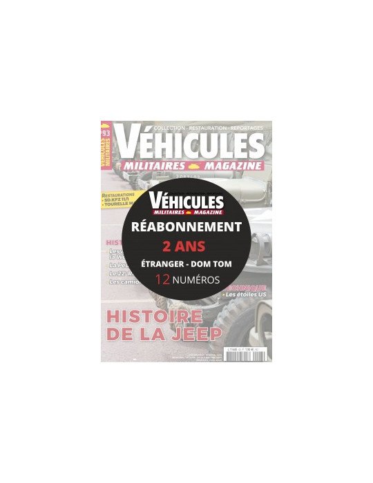 Reabonnement VEHICULES MILITAIRES Etranger 2 ans