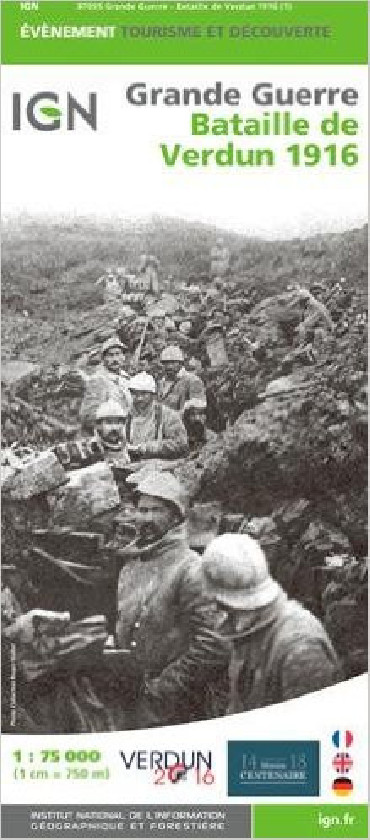 CARTE IGN BATAILLE DE VERDUN 1916