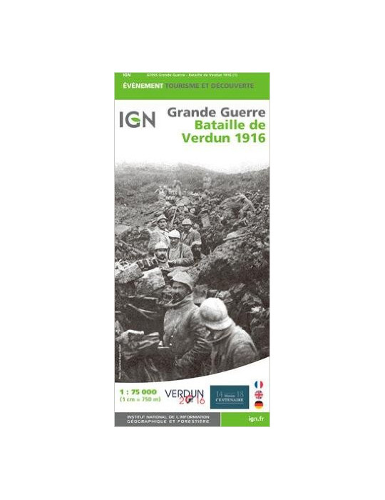 CARTE IGN BATAILLE DE VERDUN 1916