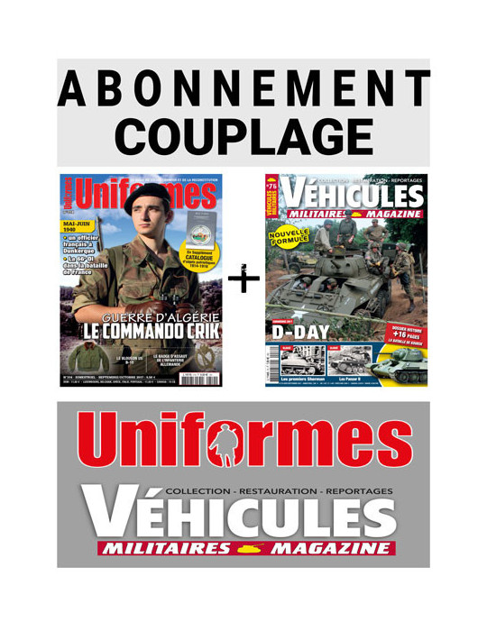 COUPLAGE VEHICULES MILITAIRES + UNIFORMES 2 ANS FRANCE