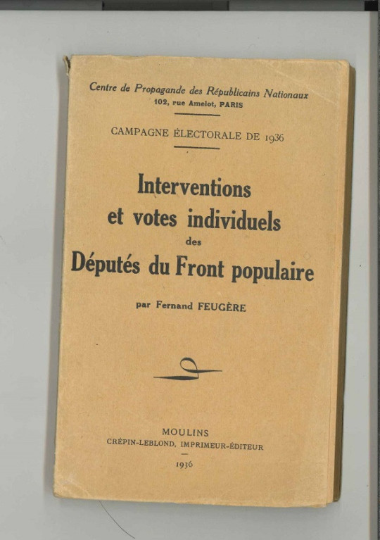 INTERVENTIONS ET VOTES INDIVIDUELS DES DEPUTES DU FRONT POPULAIR