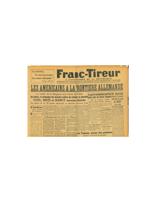 FRANC-TIREUR - JOURNAL DU 4 SEPTEMBRE 1944