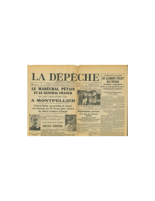 LA DEPECHE - JOURNAL DU 14 FEVRIER 1941