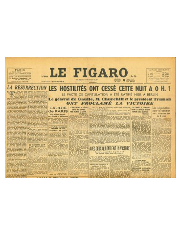 LE FIGARO - JOURNAL DU MERCREDI 9 MAI 1945