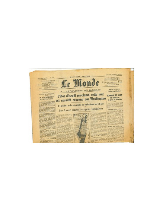 LE MONDE - JOURNAL DU DIMANCHE 16 ET DU LUNDI 17 MAI 1948