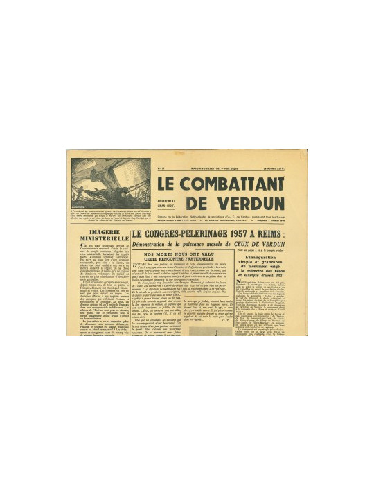 LE COMBATTANT DE VERDUN - JOURNAL DE MAI JUIN JUILLET 1957