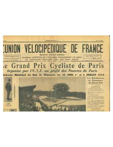 LÔUNION VELOCIPEDIQUE - JOURNAL DU 25 JUIN 1939
