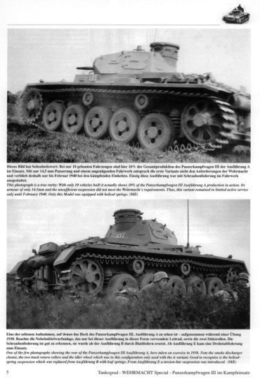 PANZERKAMPFWAGEN III IM KAMPFEINSATZ -  TANKOGRAD WEHRMACHT SPECIAL N° 4005