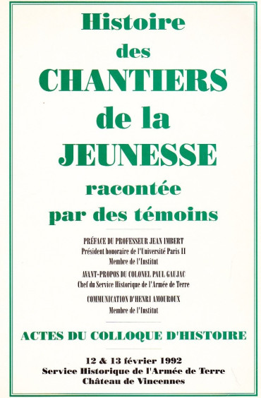 HISTOIRE DES CHANTIERS DE LA JEUNESSE