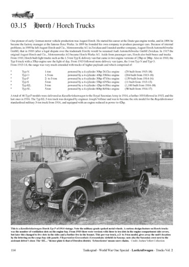 LASTKRAFTWAGEN 1914-1918 VOL. 2 TANKOGRAD - WORLD WAR ONE N°1011