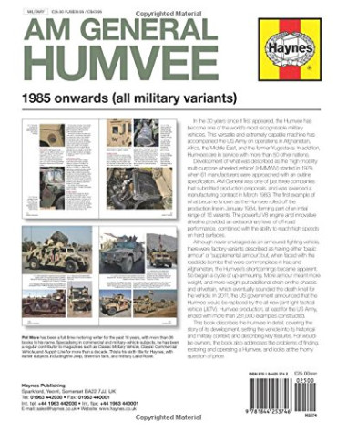 HAYNES AM GENERAL HUMVEE ENTHUSIASTS MANUAL: 1985 ONWARDS ALL MILITARY VARIANTS
