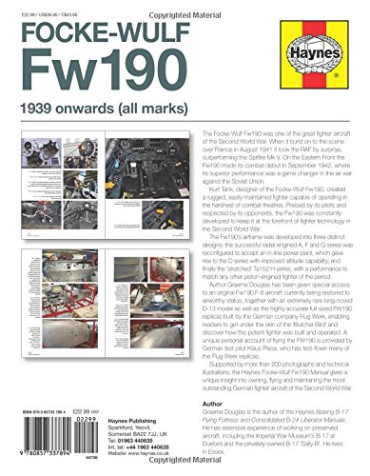 FOCKE-WULF FW190 1939 ONWARDS (ALL MARKS) OWNERS' WORKSHOP MANUAL