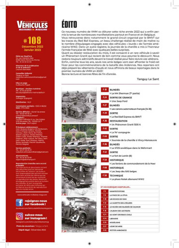 VEHICULES MILITAIRES N°108 - DECEMBRE 2022 JANVIER 2023