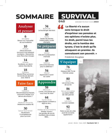 SURVIVAL N°40 - JANVIER FEVRIER MARS 2023 FORMAT NUMERIQUE