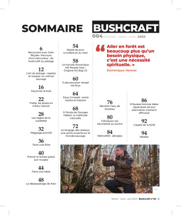 BUSHCRAFT MAGAZINE N°4 - FEVRIER MARS AVRIL 2023