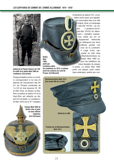 LES COIFFURES DE COMBAT DE L'ARMEE ALLEMANDE 1914-1918
