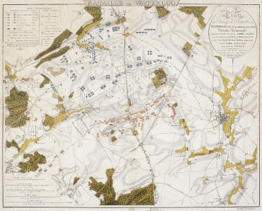 CARTE DE LA BATAILLE DE WATERLOO 1815