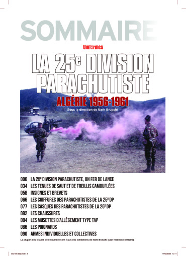 LA 25e DIVISION PARACHUTISTE - ALGÉRIE 1956-1961 : Historique - Armement - Uniformes - Insignes - Equipements
