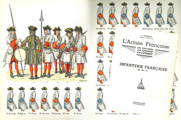 Planche Lucien Rousselot n°105 - Infanterie française 1720-1736 (IV)