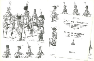 Planche Lucien Rousselot N°106 - Train d'artillerie de la Garde (noir & blanc) 1800-1815