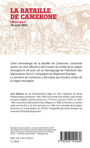 LA BATAILLE DE CAMERONE : Mexique 30 avril 1863