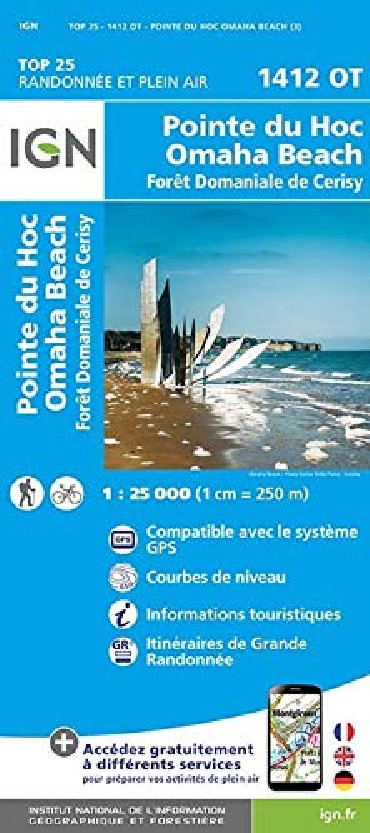 CARTE IGN POINTE DU HOC OMAHA BEAH