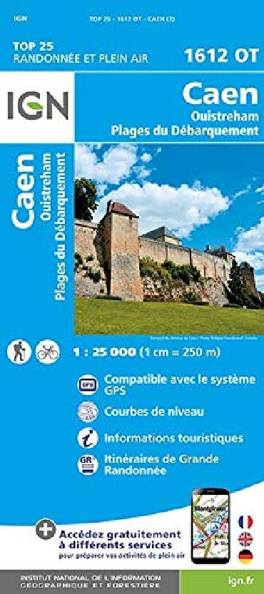 CARTE IGN CAEN - OUISTREHAM - PLAGES DU DEBARQUEMENT
