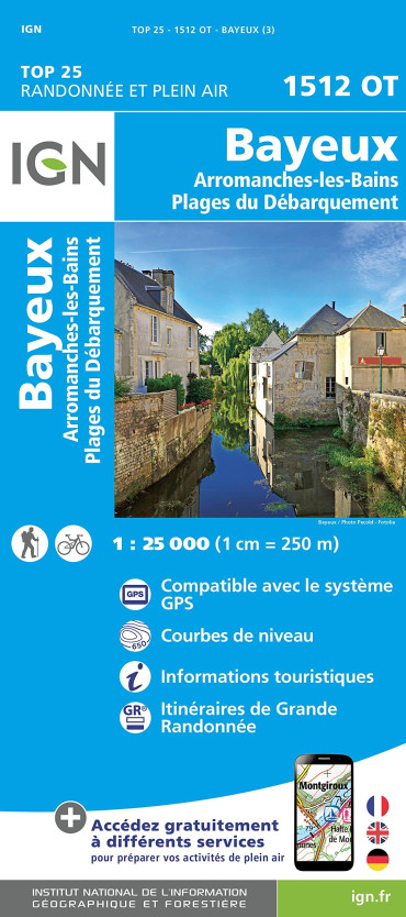 CARTE IGN BAYEUX - ARROMANCHES-LES-BAINS - PLAGES DU DEBARQUEMENT