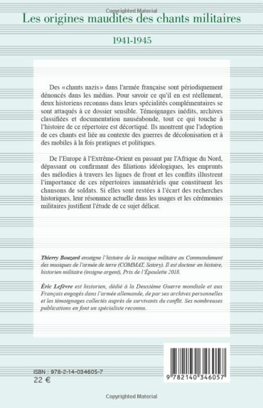 LES ORIGINES MAUDITES DES CHANTS MILITAIRES 1940-1945
