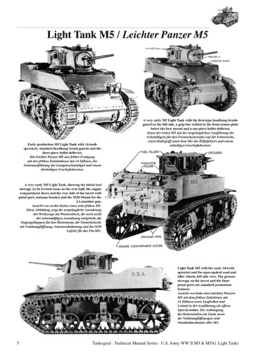 US WW II M5 & M5A1 STUART LIGHT TANKS. Tankograd TM N°6013