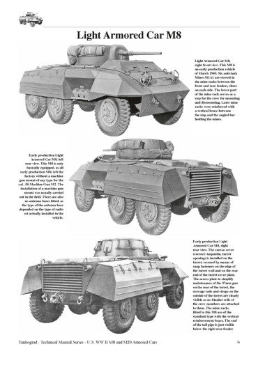 US WW II M8 LIGHT ARMORED CAR M20 ARMORED UTILITY CAR. Tankograd TM N°6021