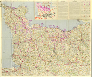 CARTE MICHELIN BATAILLE DE NORMANDIE JUIN-AOUT 1944