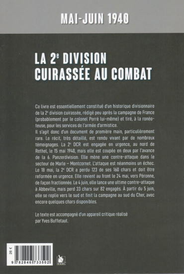 LA 2e DIVISION CUIRASSÉE AU COMBAT  MAI-JUIN 1940 PRÉSENTÉ PAR YVES BUFFETAUT
