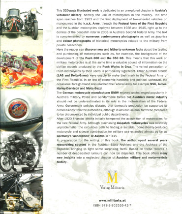 SOLDIERS ON TWO WHEELS - Motorcycles in the Austrian Federal Army of the First Republic (1920-1938)