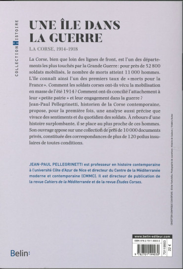 UNE ÎLE DANS LA GUERRE : LA CORSE 1914-1918