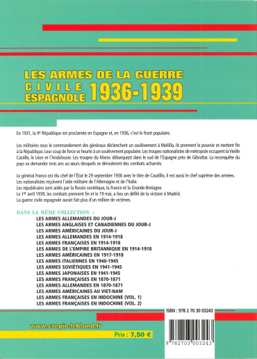 Les armes de la guerre civile espagnole 1936-1939