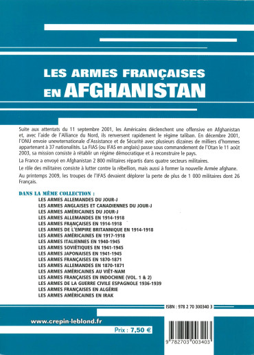Les armes françaises en Afghanistan