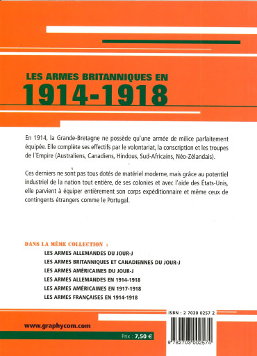 LES ARMES BRITANNIQUES EN 1914-1918