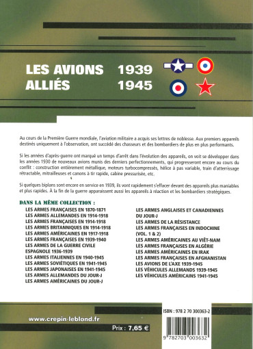 Les avions alliés 1939-1945