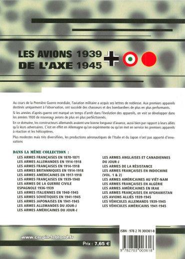 Les avions de l'Axe 1939-1945