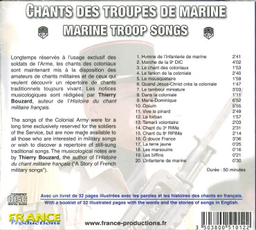 CHANTS DES TROUPES DE MARINE - CD MUSICAL