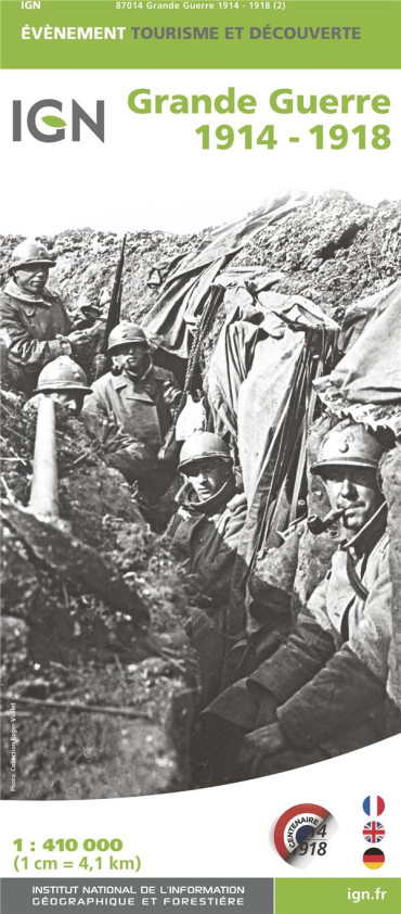 CARTE IGN DE LA GRANDE GUERRE 1914-1918