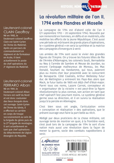 La révolution militaire de l’an II, 1794 entre Flandres et Moselle