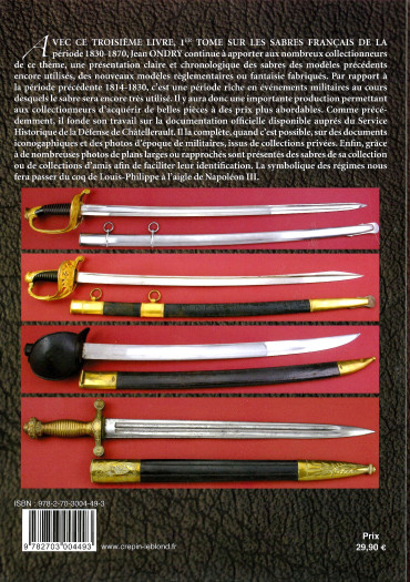 SABRES FRANÇAIS 1830 - 1870 : DU COQ À L'AIGLE TOME 1