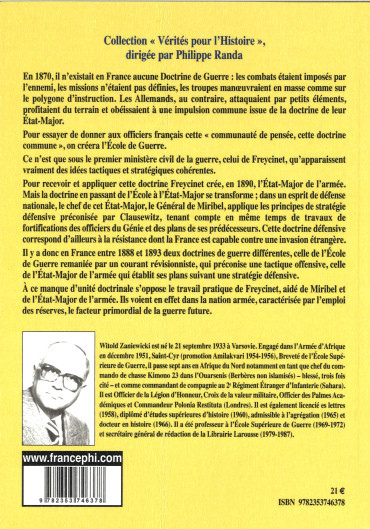 Miribel et Freycinet (1888-1893) : doctrine de l'Ecole de Guerre